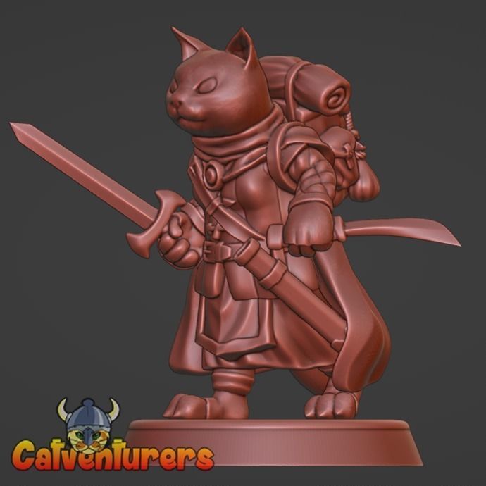 Fantasy Cats RPG Party - The Fellowship of the Meow 3D print model_7