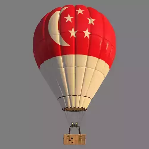 SingaporeFlag-Parachute hot air balloon with singapore flag