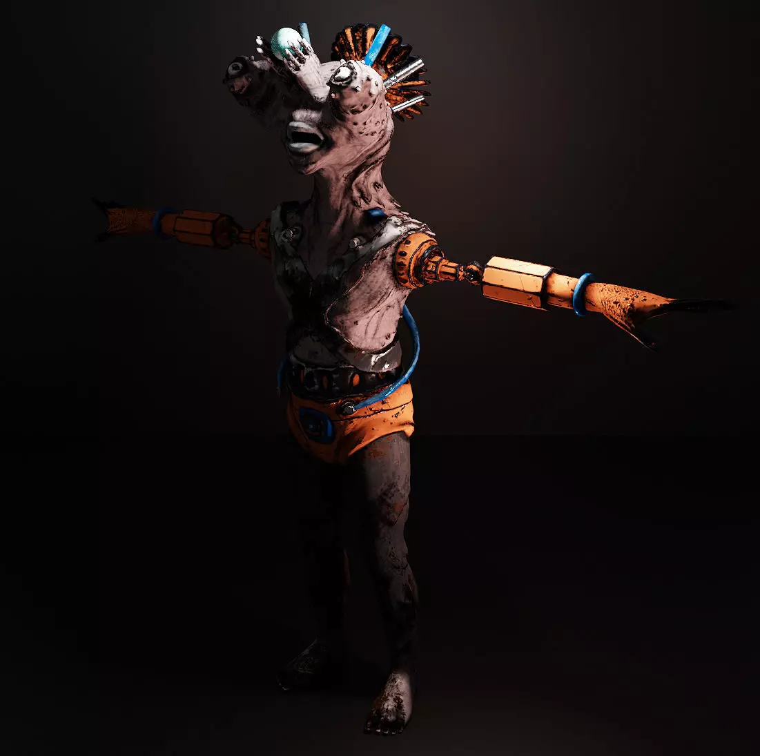 Humanoid Alien Creature named Cheed Free 3D model