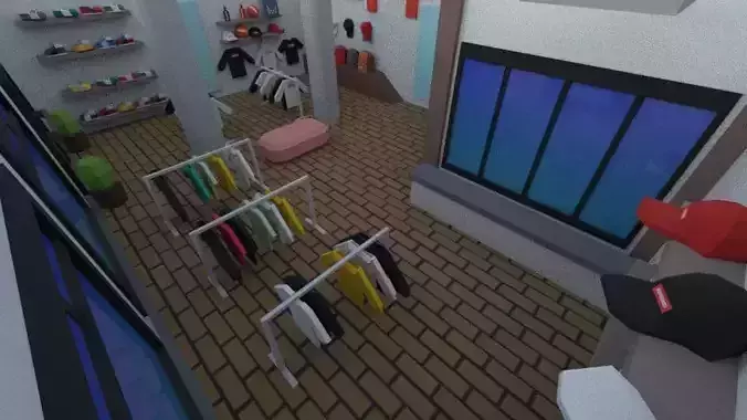 Low poly clothing shop