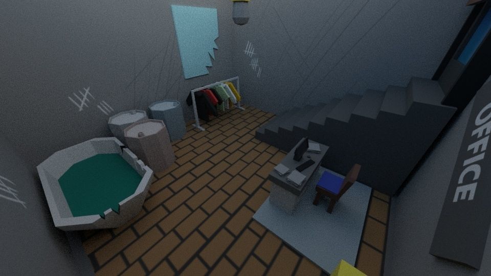 Low poly clothing shop Low-poly 3D model_5