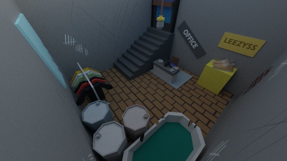 Low poly clothing shop Low-poly 3D model_4