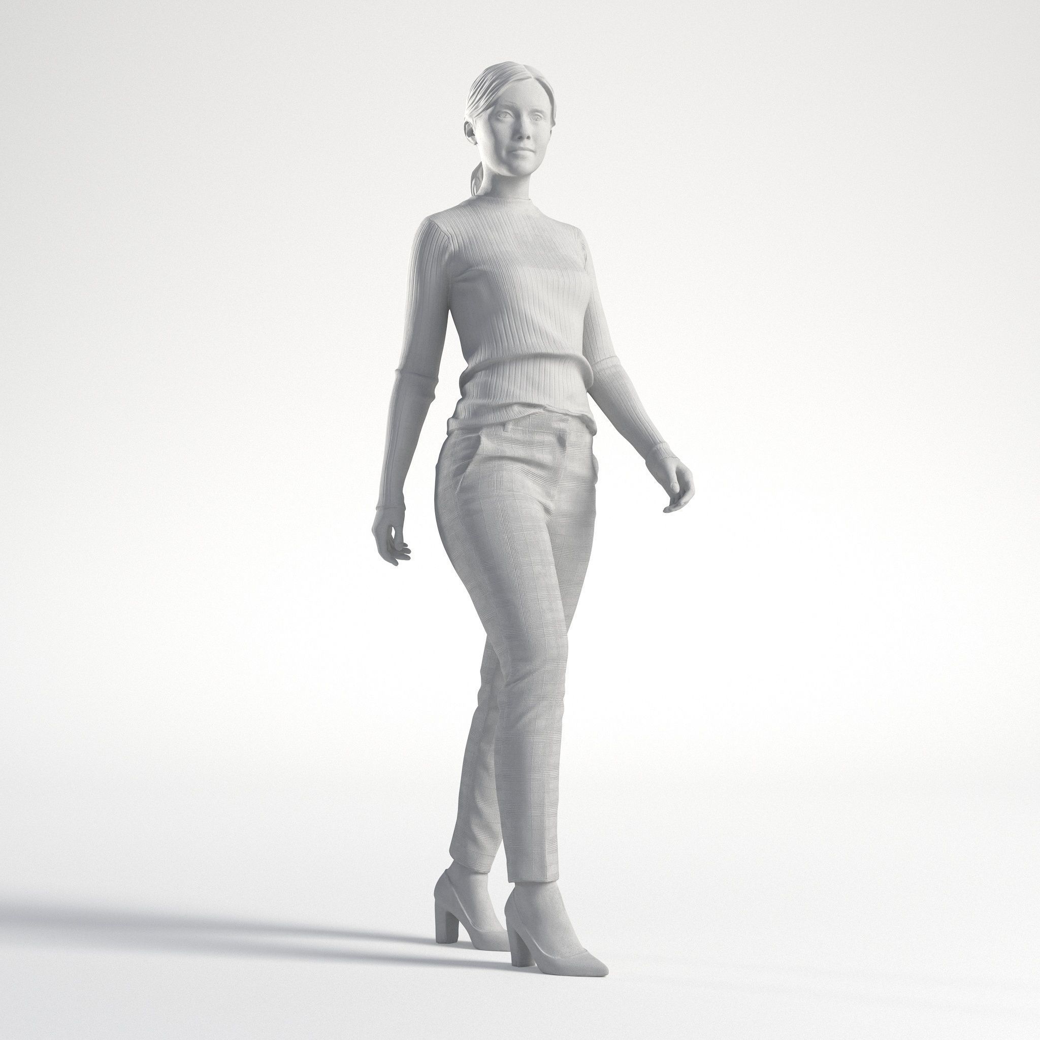 Woman Business Casual Walking Low poly Kelly 1944 3D model_8