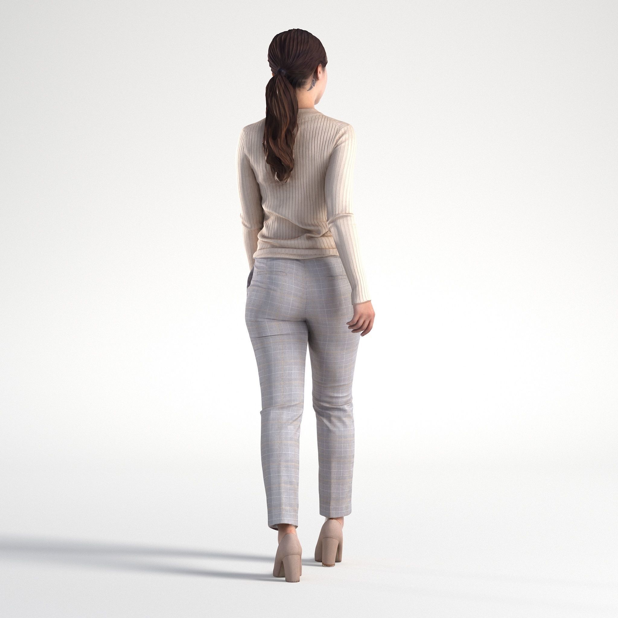 Woman Business Casual Walking Low poly Kelly 1944 3D model_3