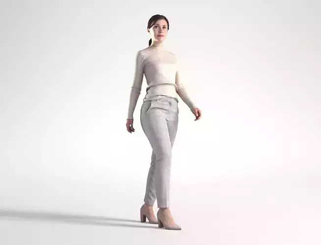 Woman Business Casual Walking Low poly Kelly 1944 3D model