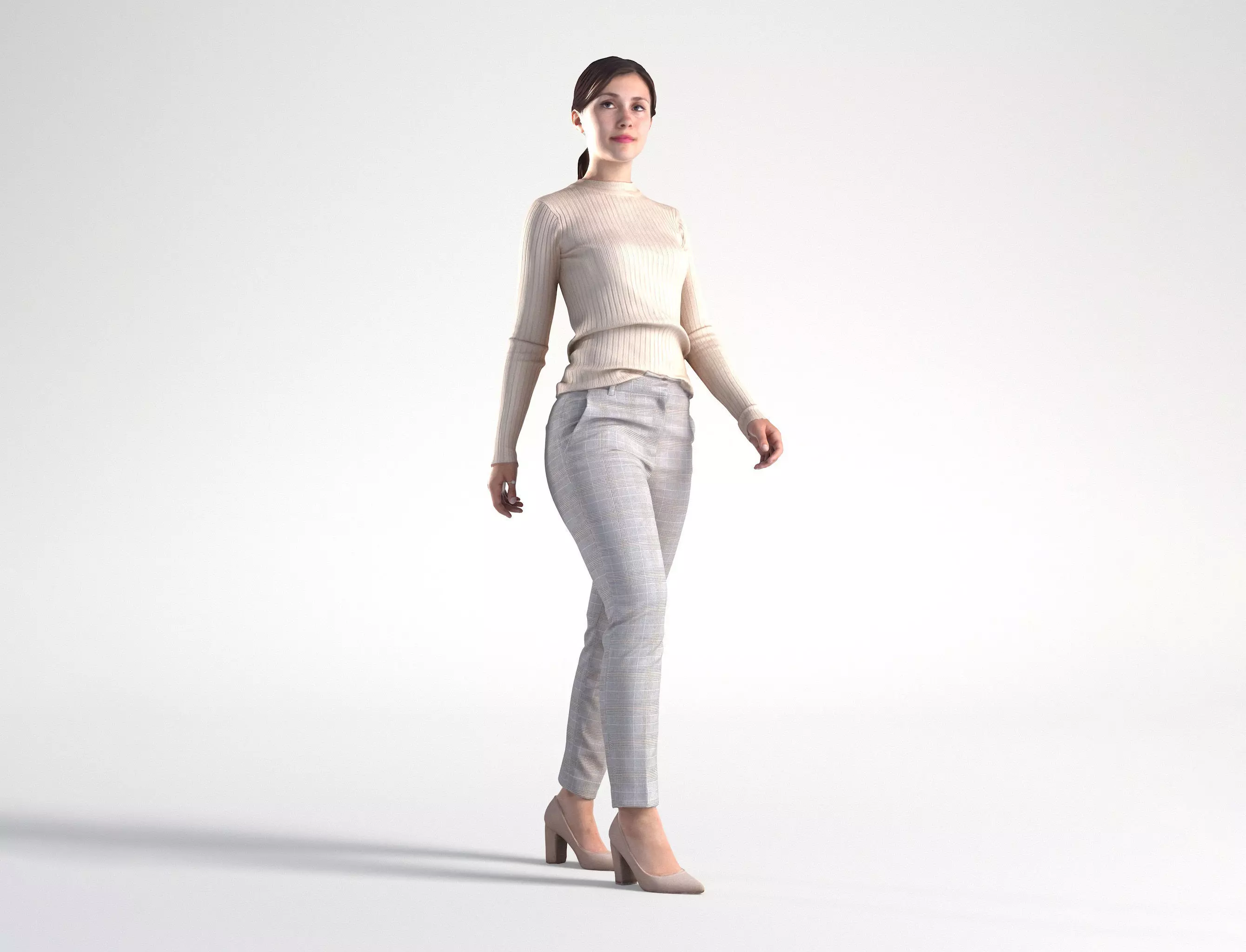 Woman Business Casual Walking Low poly Kelly 1944 3D model_0