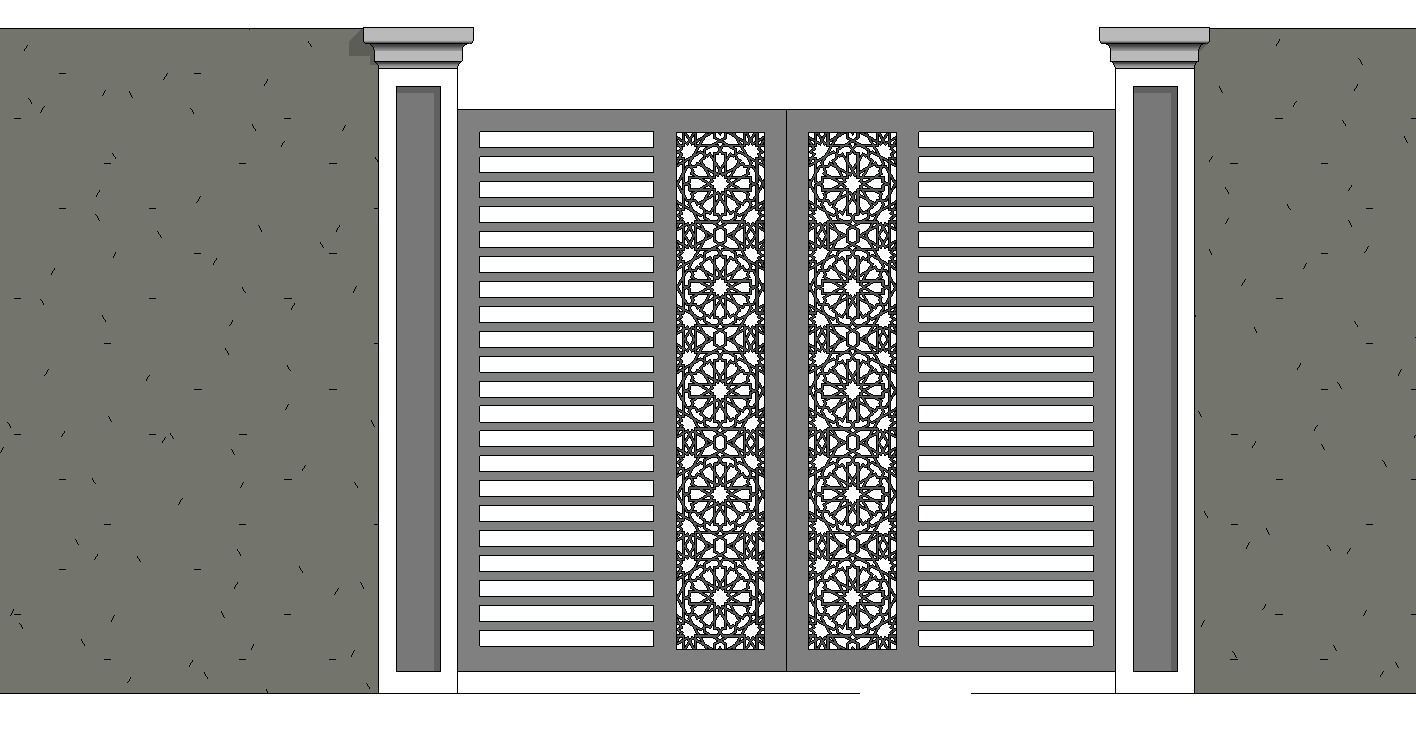 Islamic Pattern Mashrabya Fence Revit Model 3D print model_3