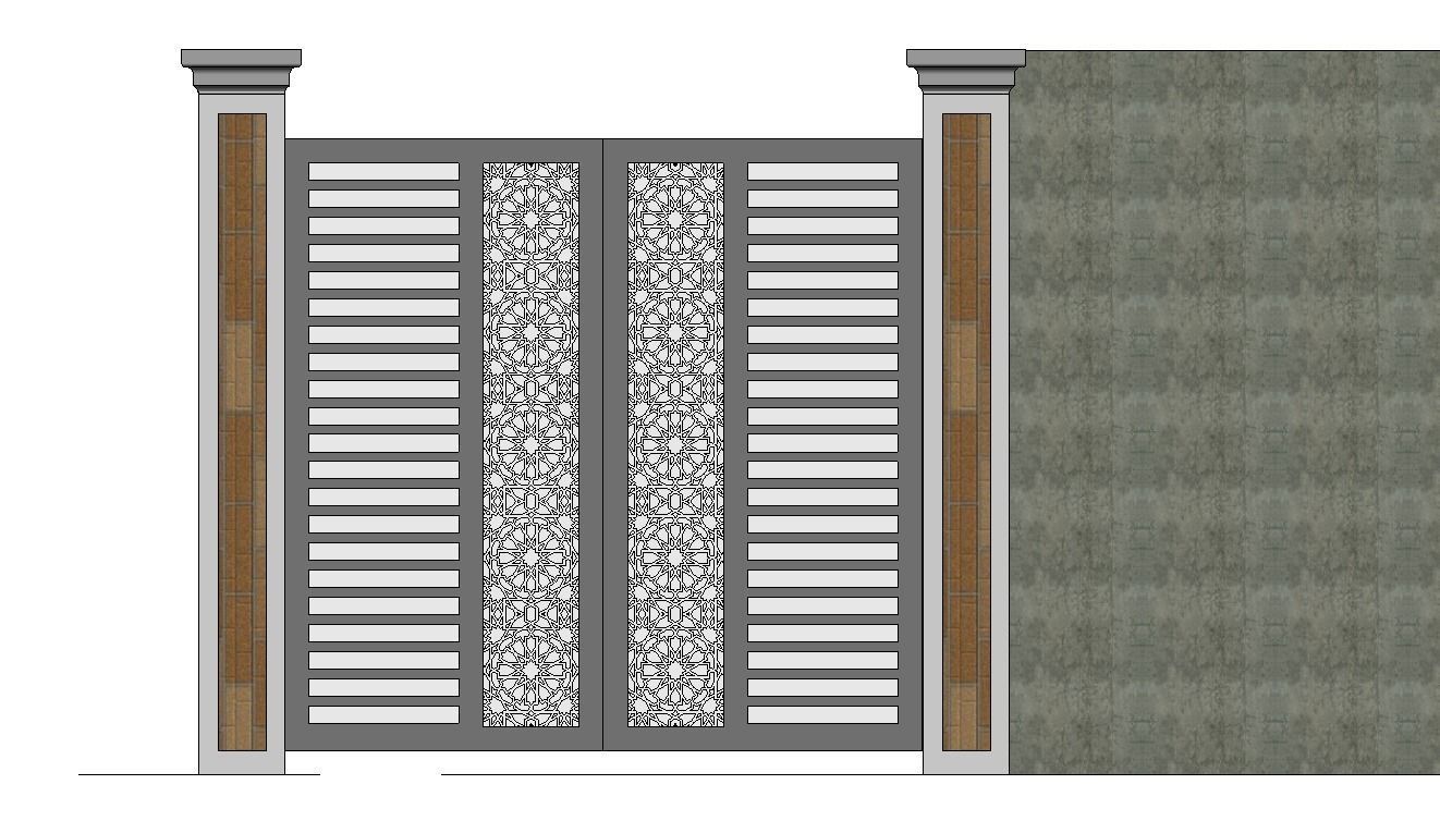 Islamic Pattern Mashrabya Fence Revit Model 3D print model_7