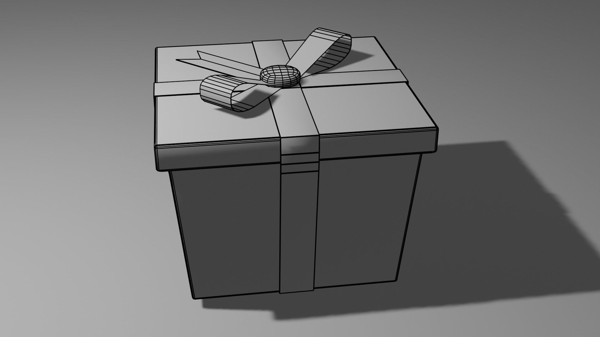 GiftBox three gift boxes with ribbon Low-poly 3D model_8
