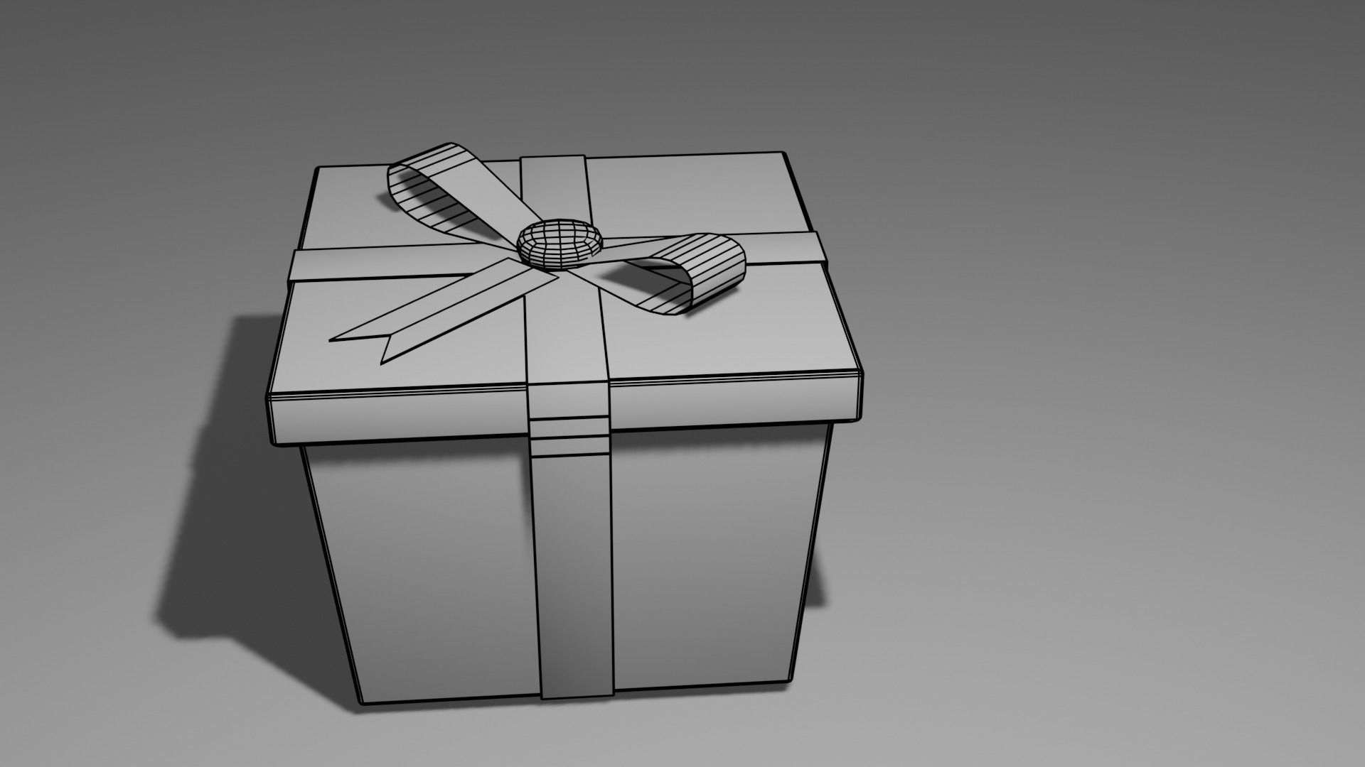 GiftBox three gift boxes with ribbon Low-poly 3D model_9