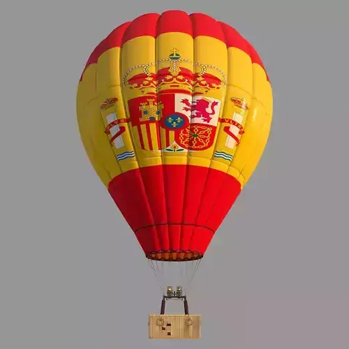SpainFlag-Parachute hot air balloon with spanish coat of arms