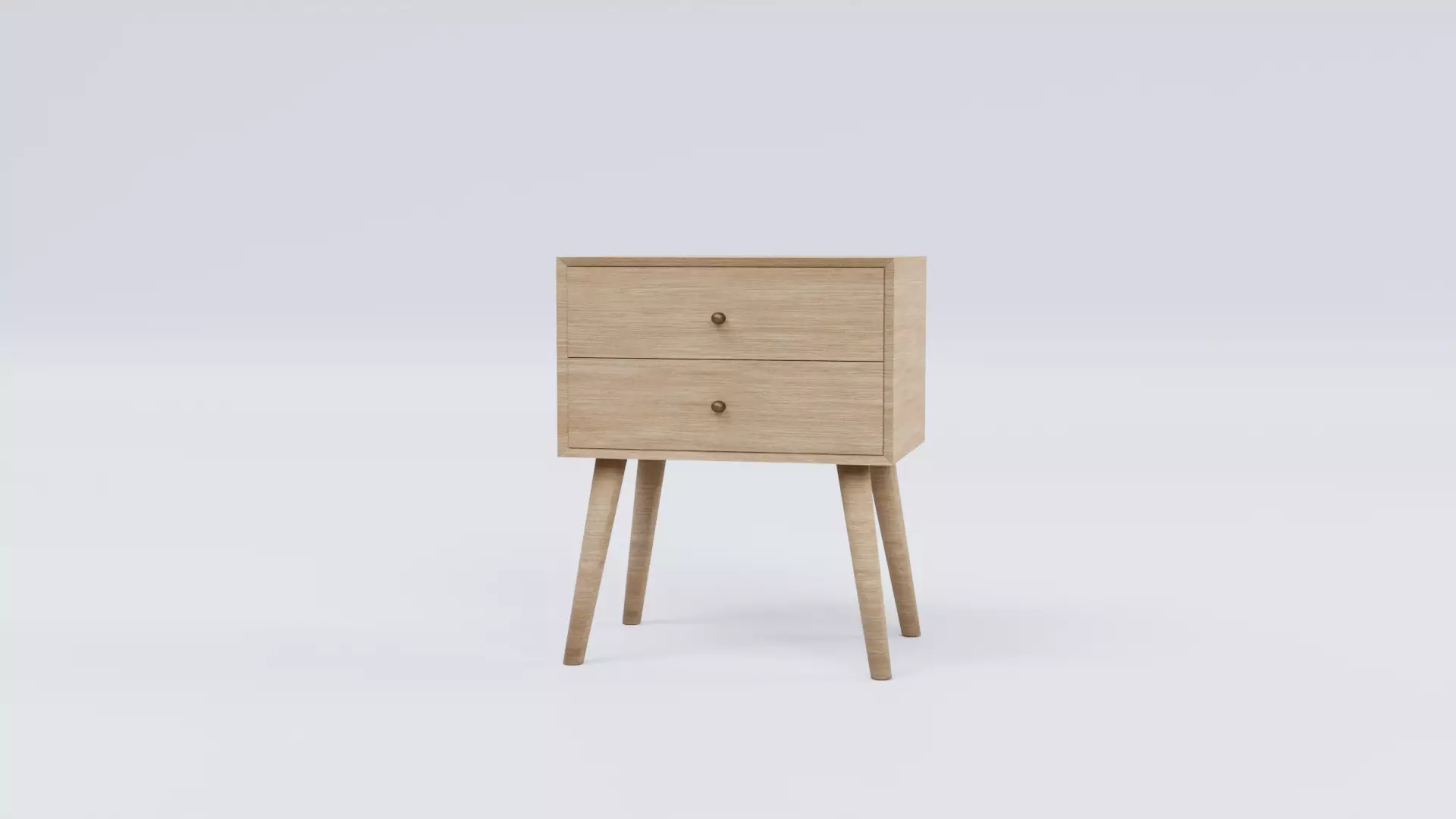 Simple wooden bedside cabinet dresser Free 3D model