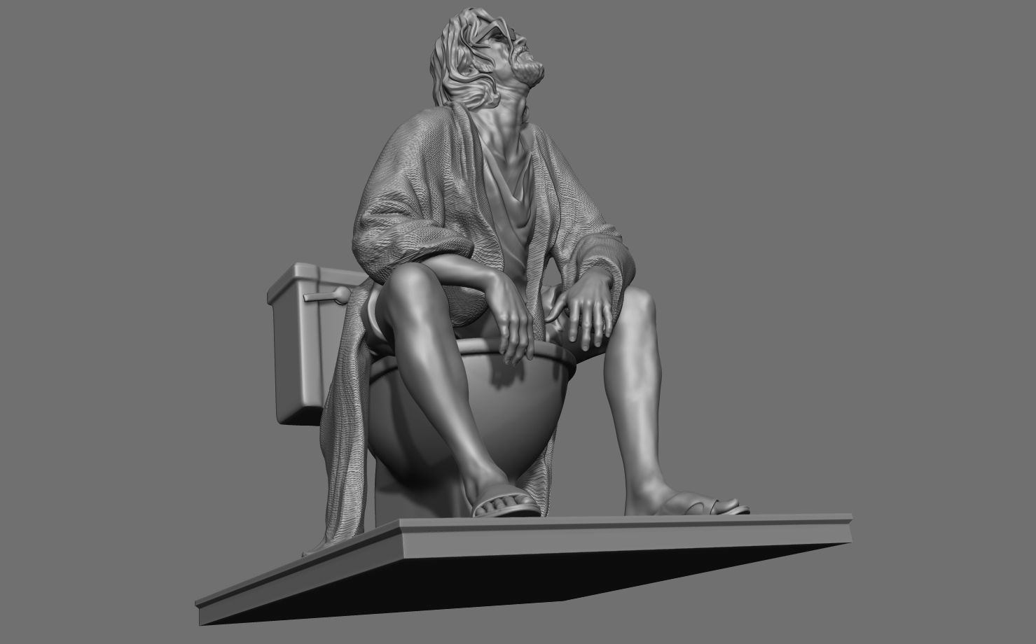 The Dude Toilet The Big Lebowski 3D print model_7