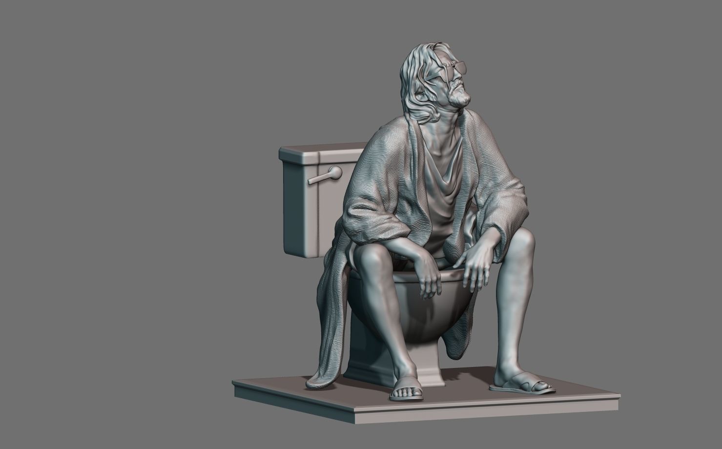 The Dude Toilet The Big Lebowski 3D print model_1