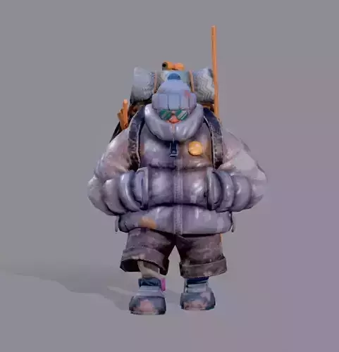Traveler Man Low-poly 3D model