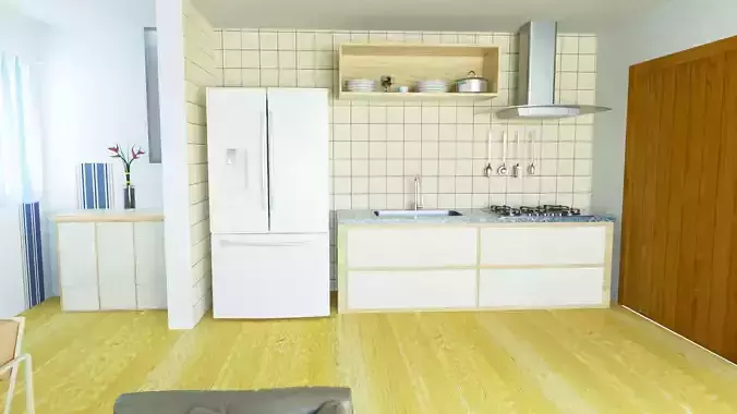 Small apt interior 02 3D model