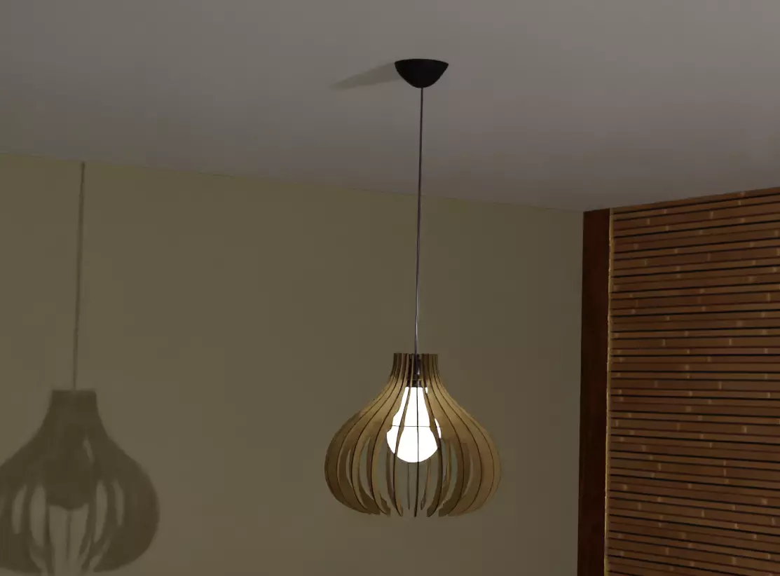 Luminaria teto arabica em mdf 3D model_0