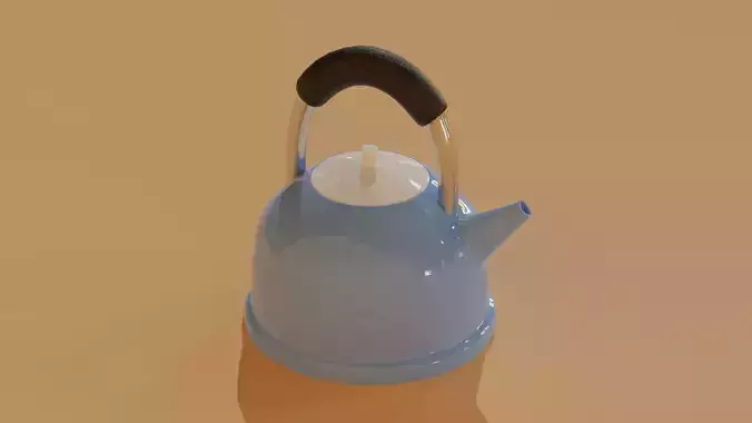 Vintage Golden Tea Kettle Low-poly 3D model