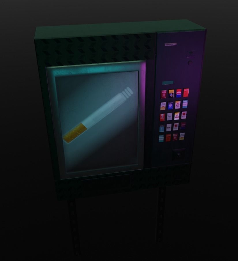 Cigarette Machine Low-poly 3D model_13