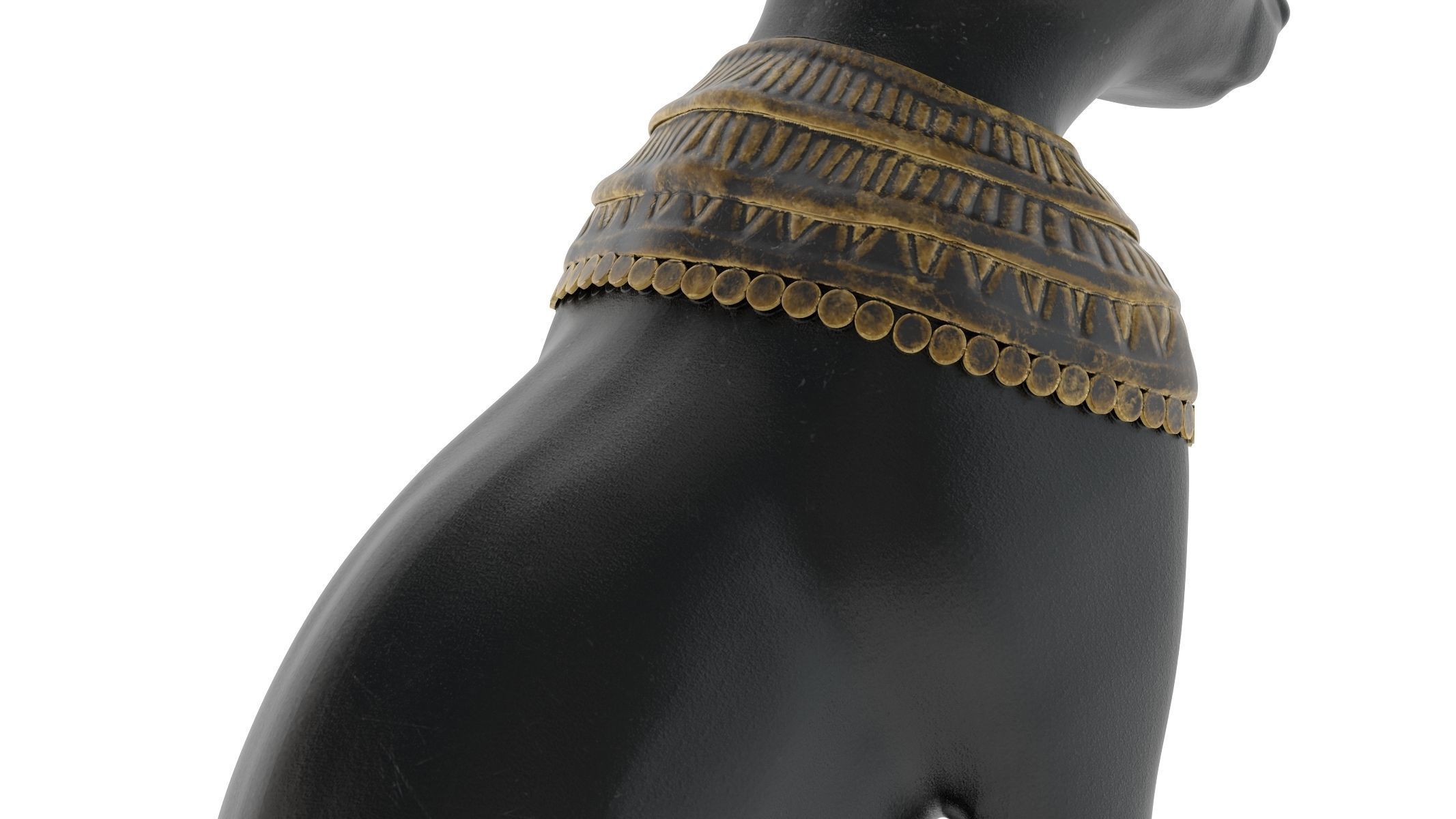 Ancient Egyptian Cat Statue Black Low-poly 3D model_7