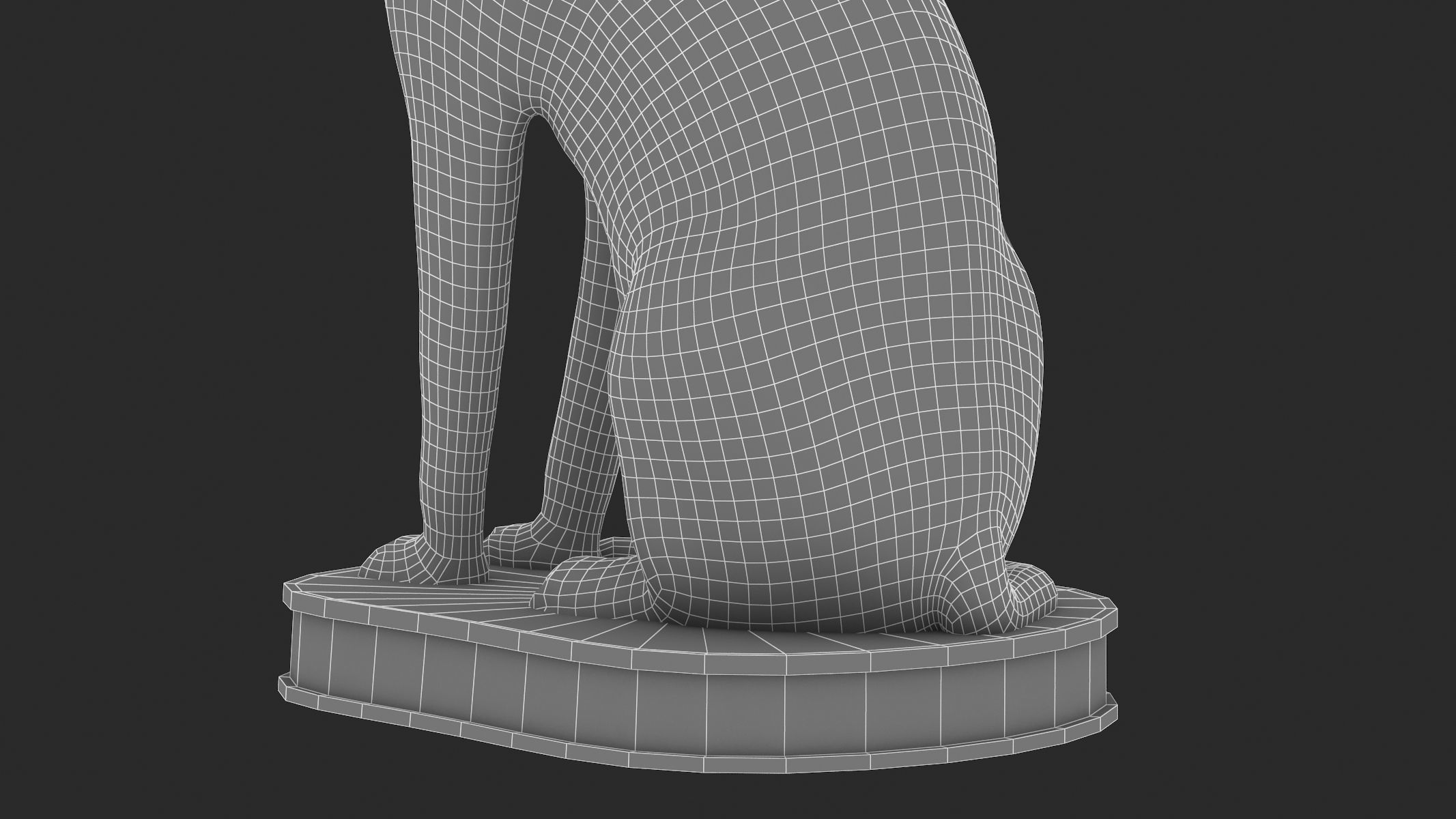 Ancient Egyptian Cat Statue Black Low-poly 3D model_18