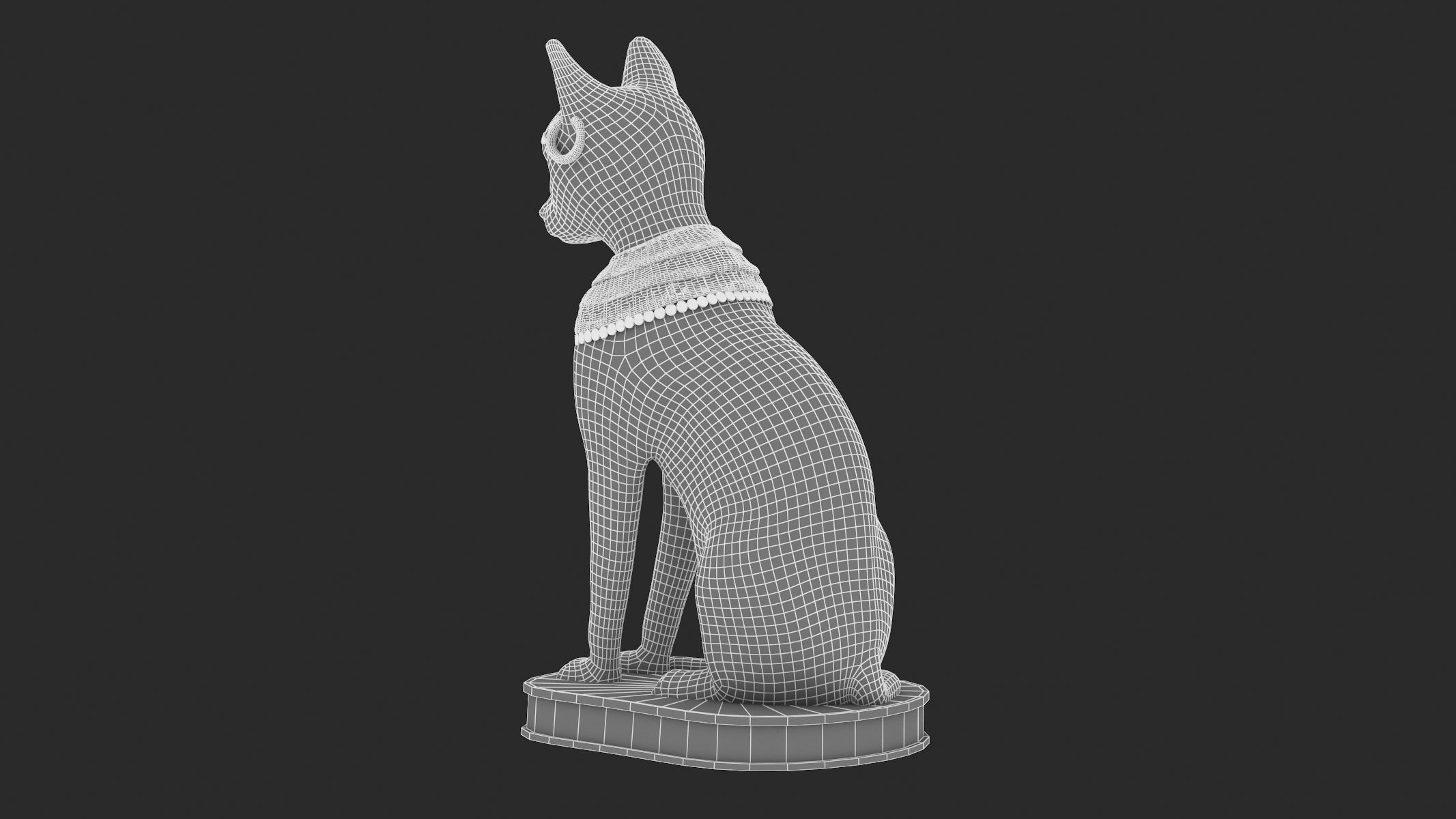 Ancient Egyptian Cat Statue Black Low-poly 3D model_13