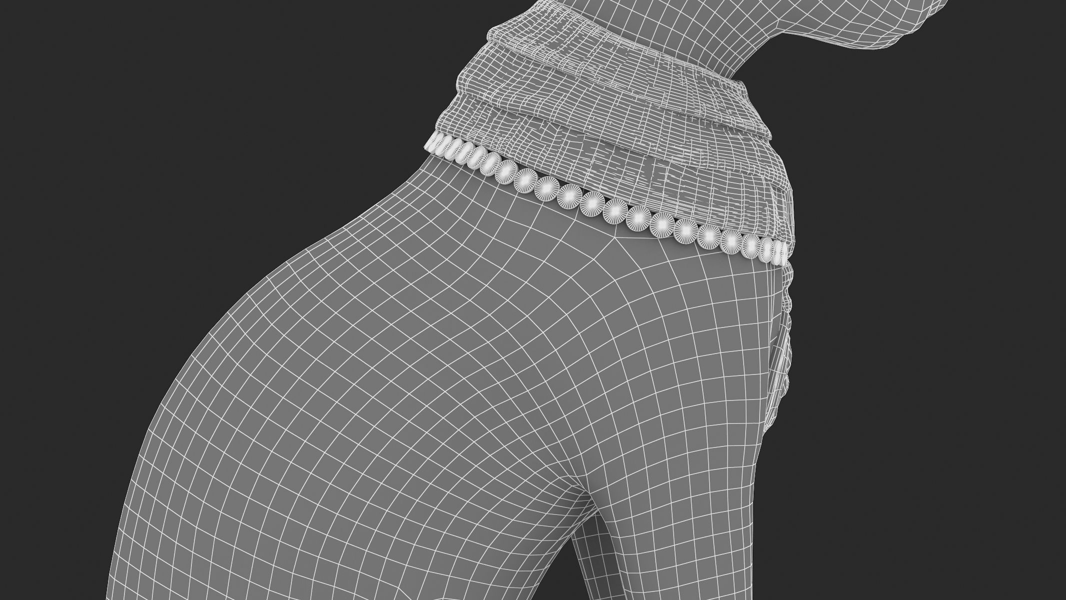 Ancient Egyptian Cat Statue Black Low-poly 3D model_17