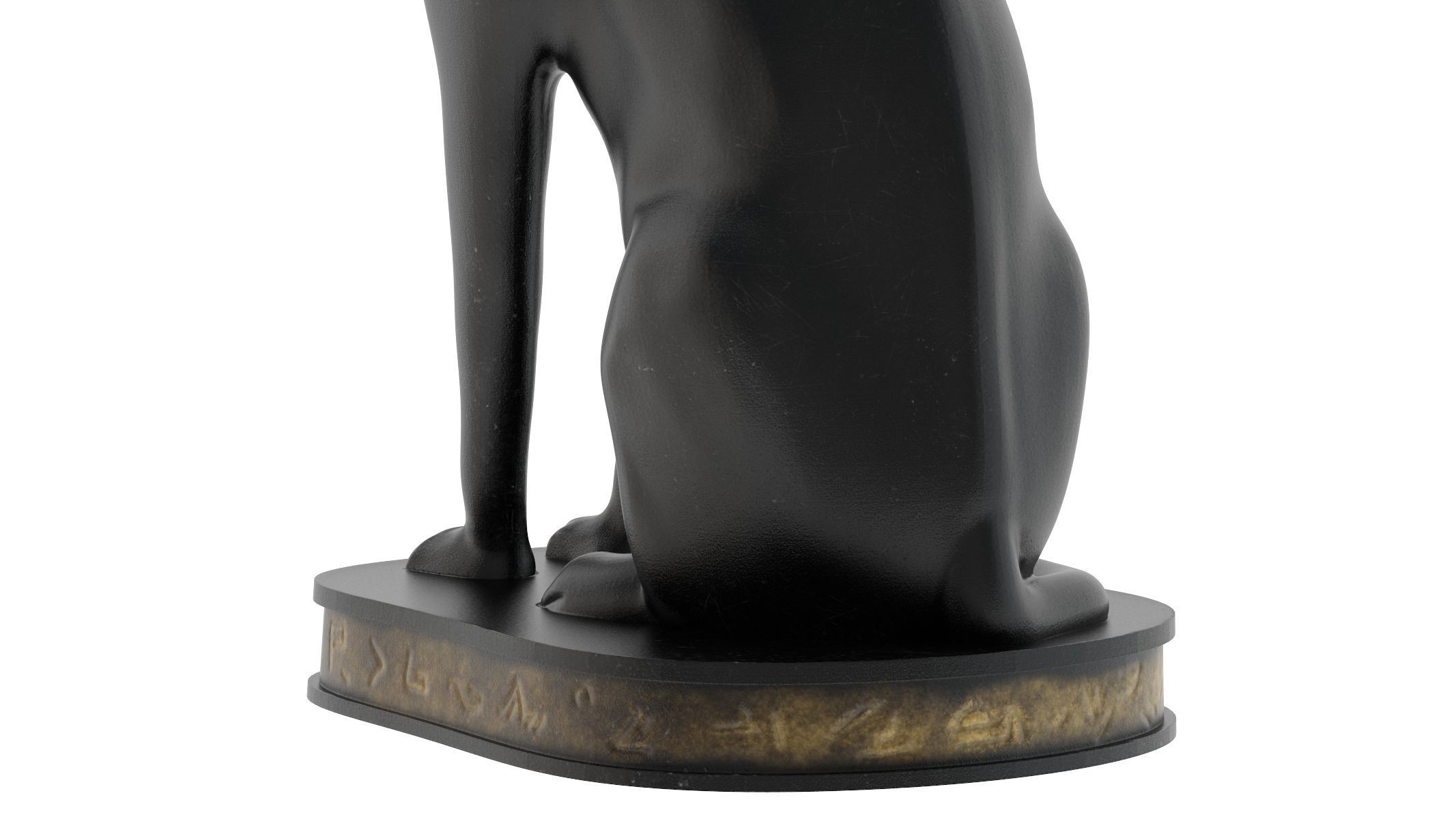 Ancient Egyptian Cat Statue Black Low-poly 3D model_8