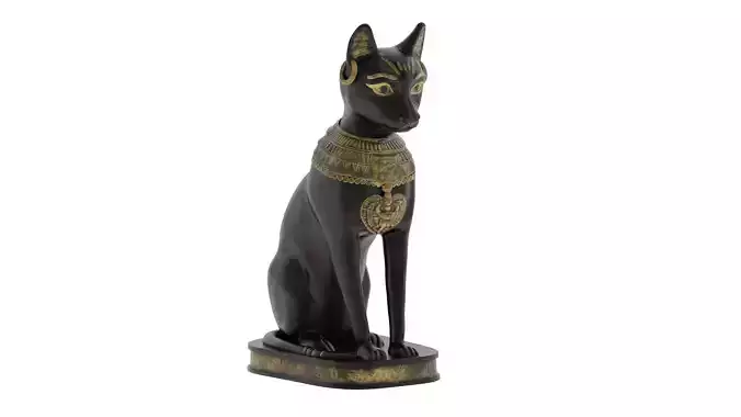 Ancient Egyptian Cat Statue Black