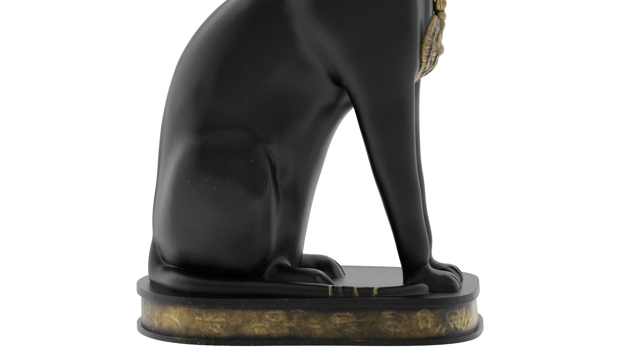 Ancient Egyptian Cat Statue Black Low-poly 3D model_6