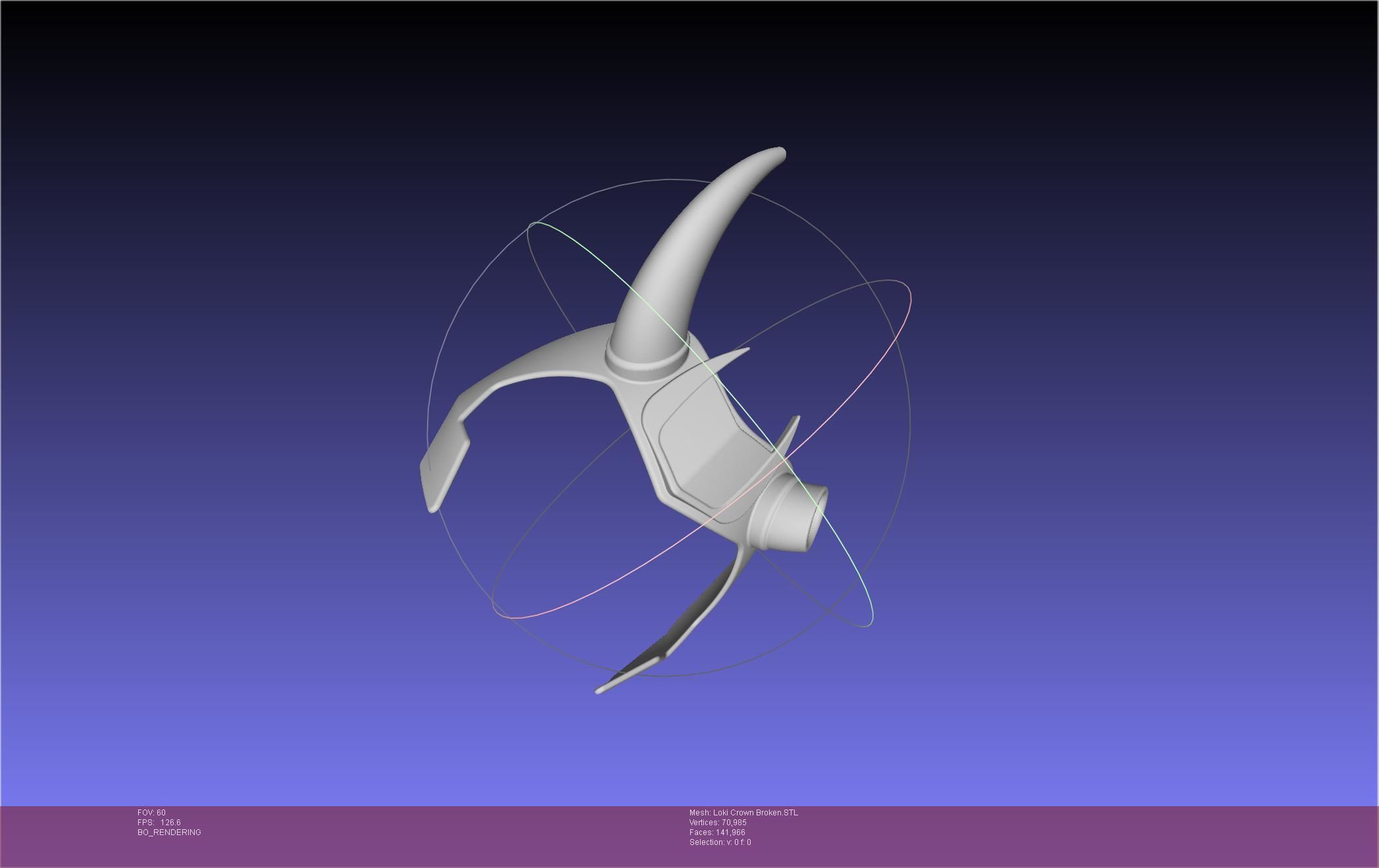 Marvel Loki Crown Broken Horn Version 3D print model_3