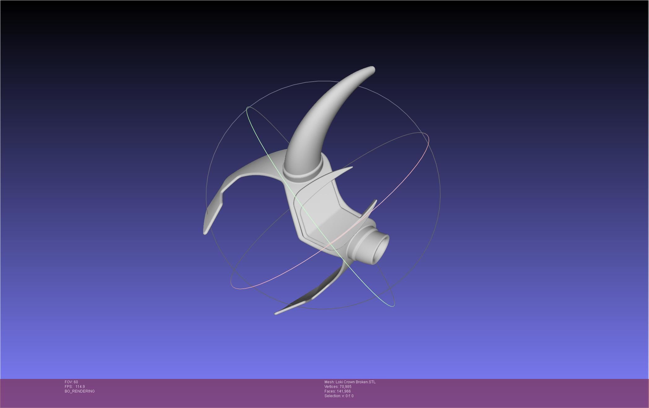 Marvel Loki Crown Broken Horn Version 3D print model_2