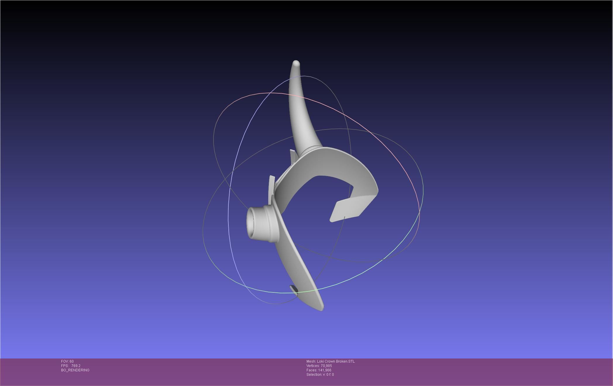 Marvel Loki Crown Broken Horn Version 3D print model_46