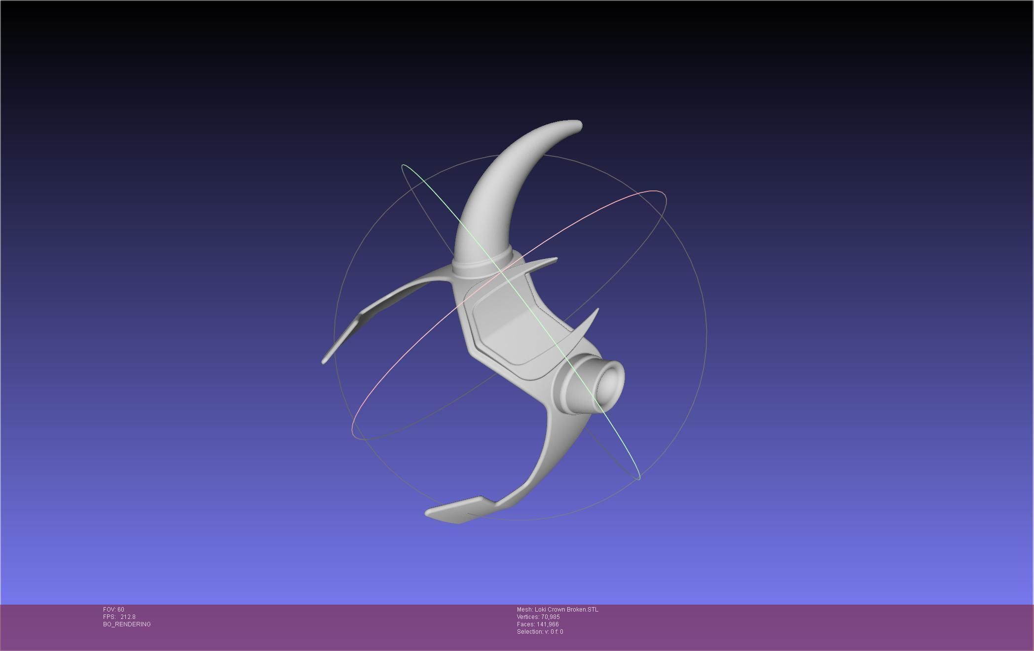 Marvel Loki Crown Broken Horn Version 3D print model_22