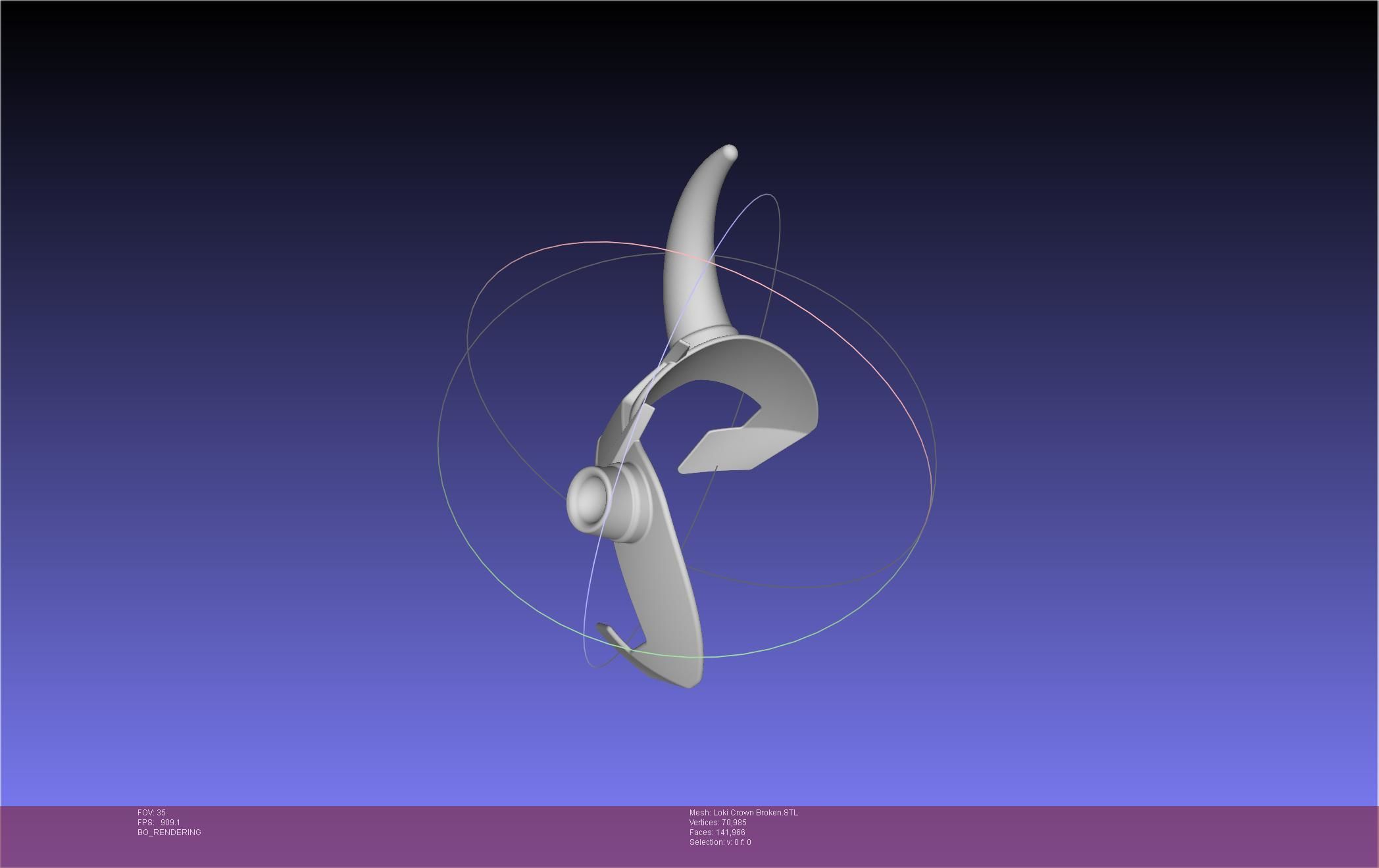 Marvel Loki Crown Broken Horn Version 3D print model_89
