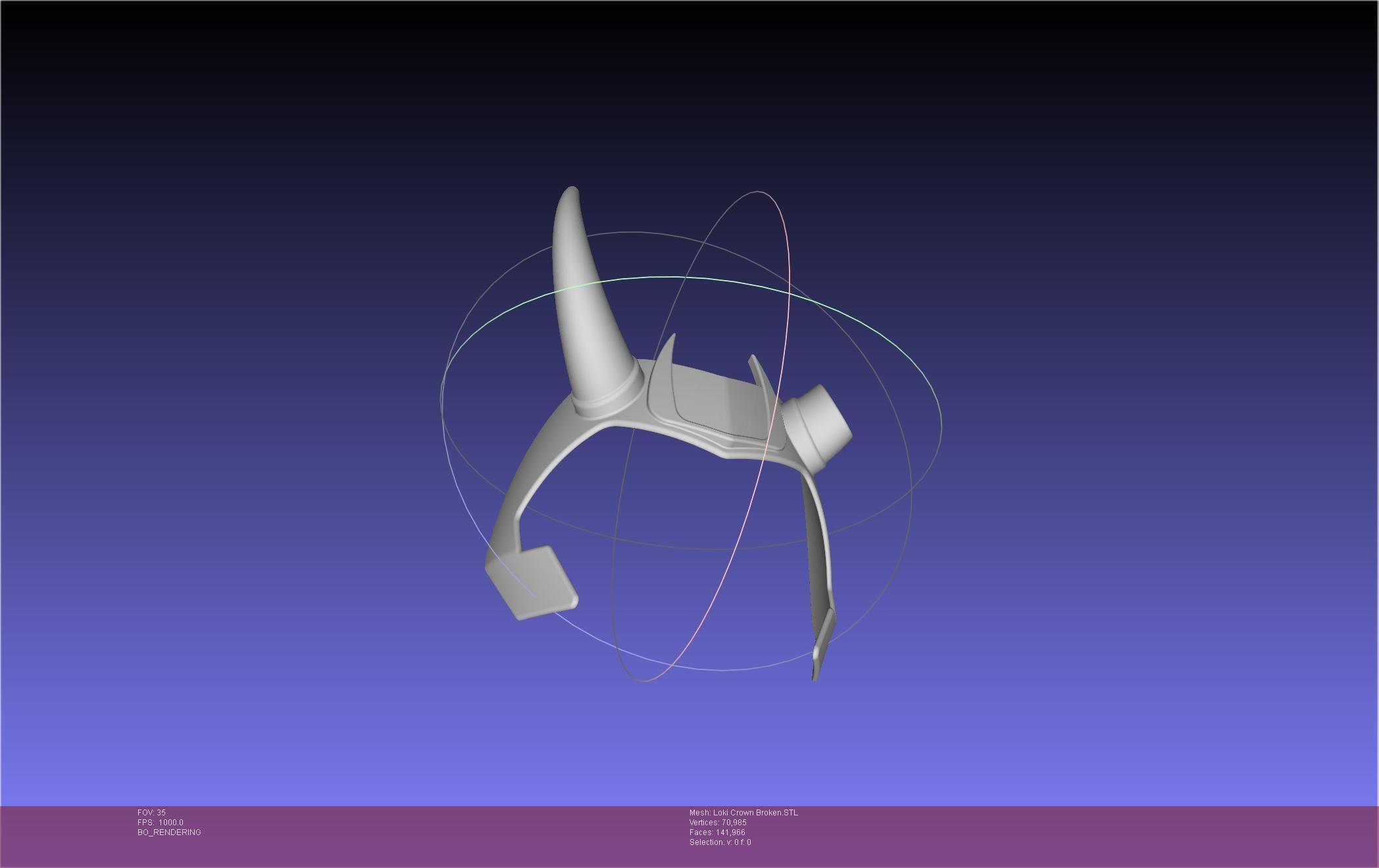 Marvel Loki Crown Broken Horn Version 3D print model_94