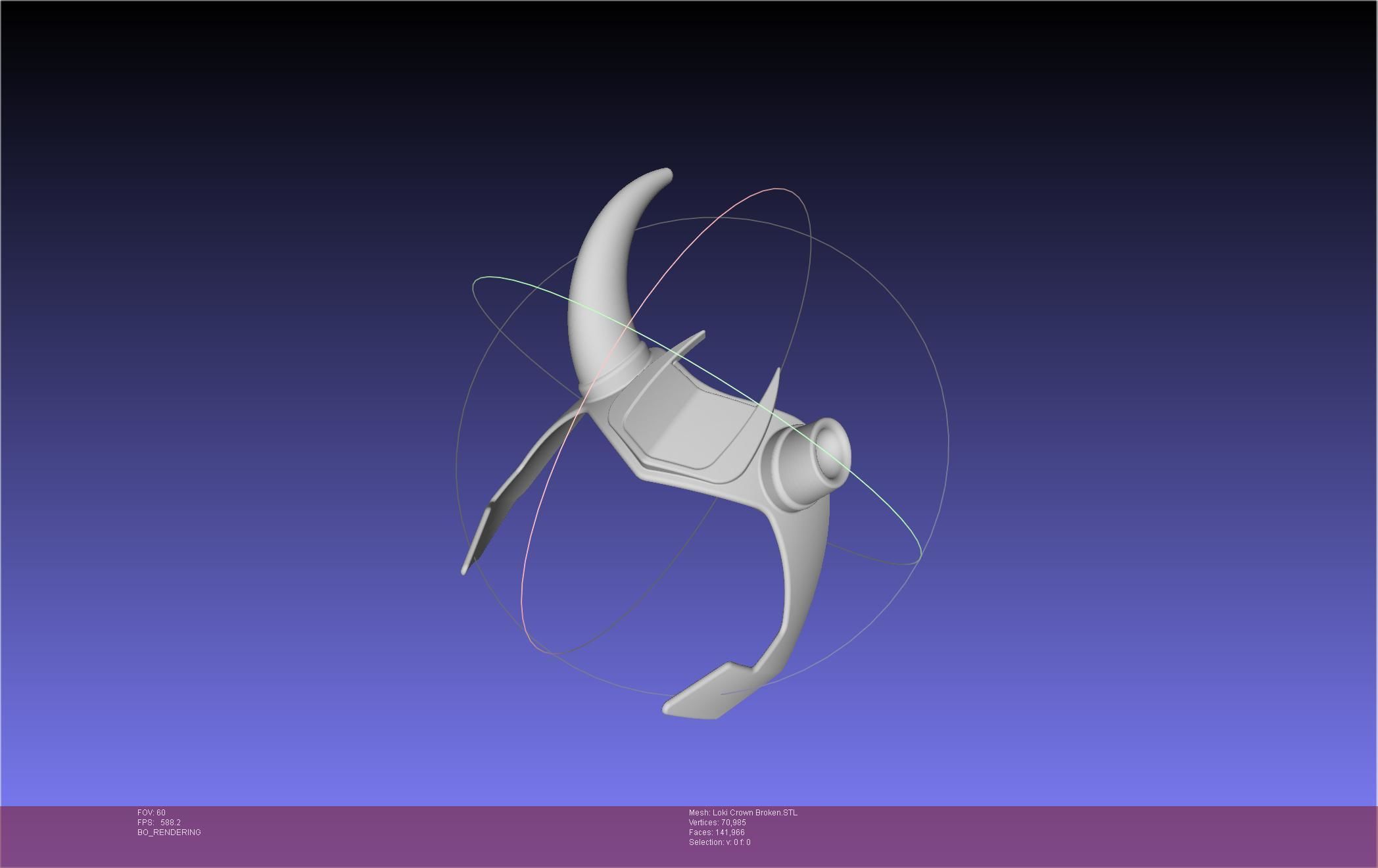 Marvel Loki Crown Broken Horn Version 3D print model_48