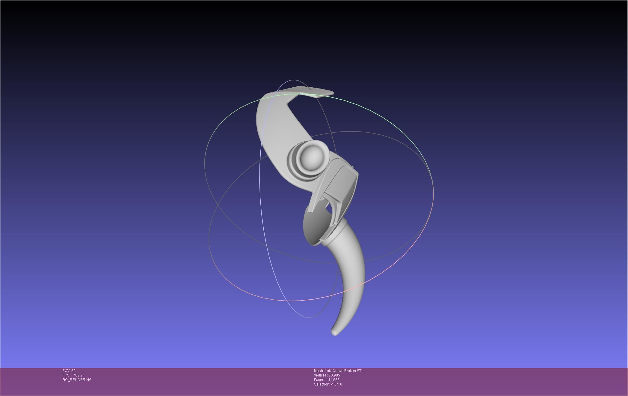 Marvel Loki Crown Broken Horn Version 3D print model_42