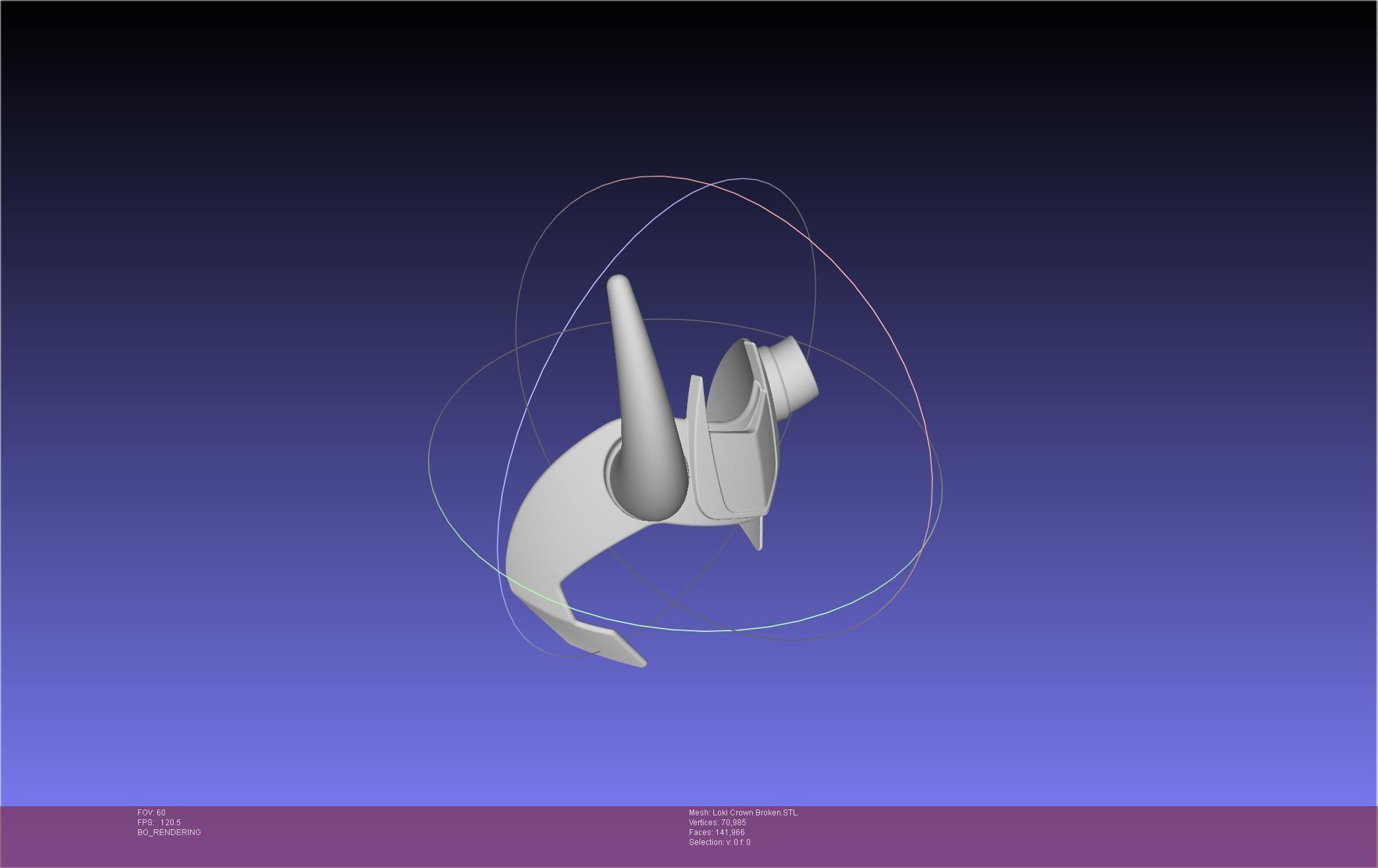 Marvel Loki Crown Broken Horn Version 3D print model_18