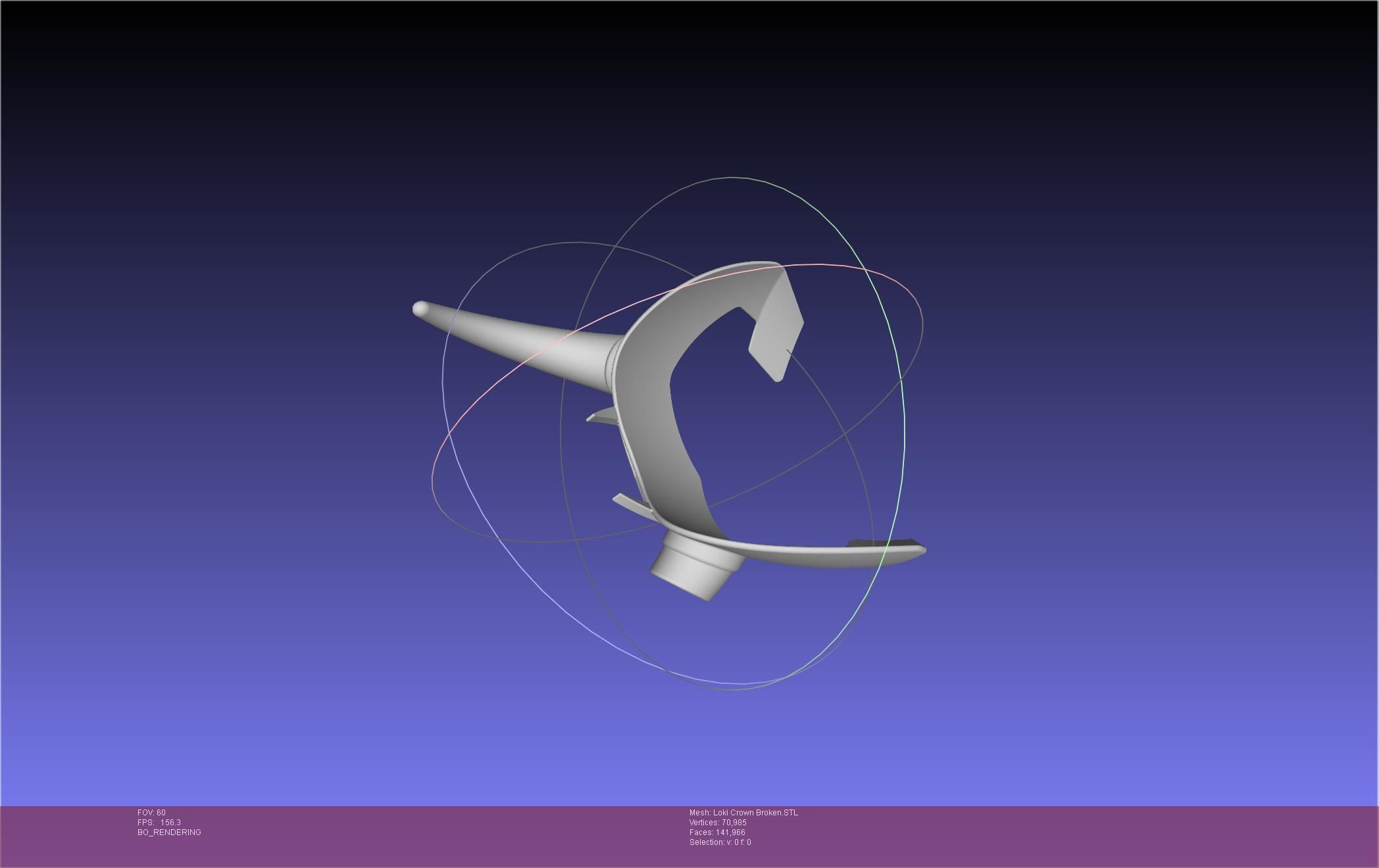 Marvel Loki Crown Broken Horn Version 3D print model_29