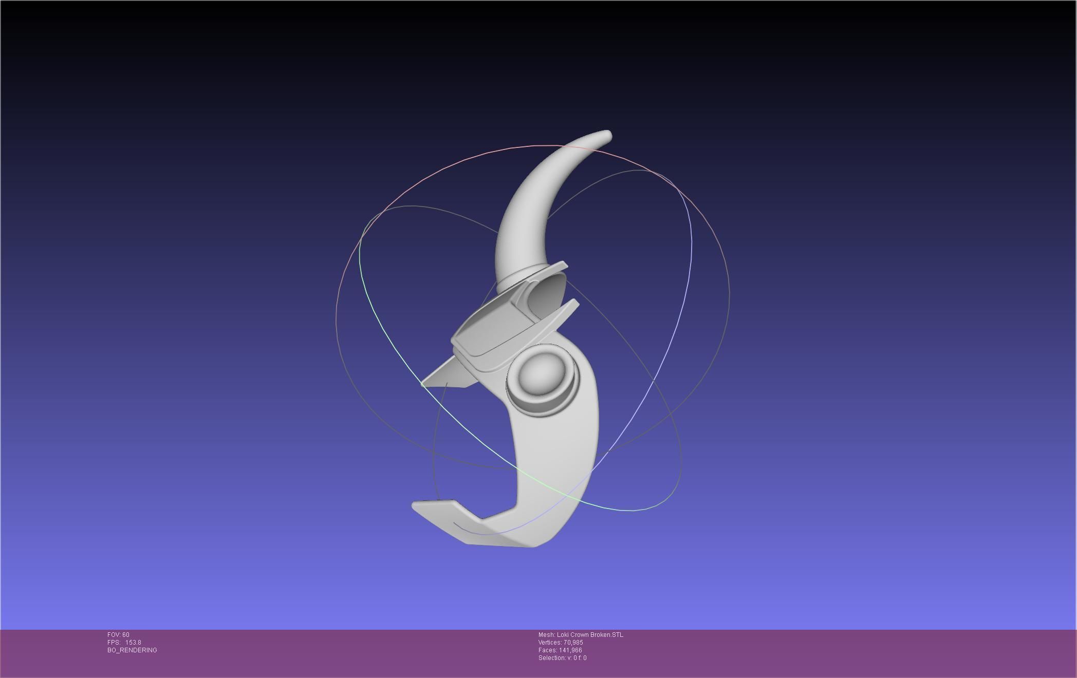 Marvel Loki Crown Broken Horn Version 3D print model_39