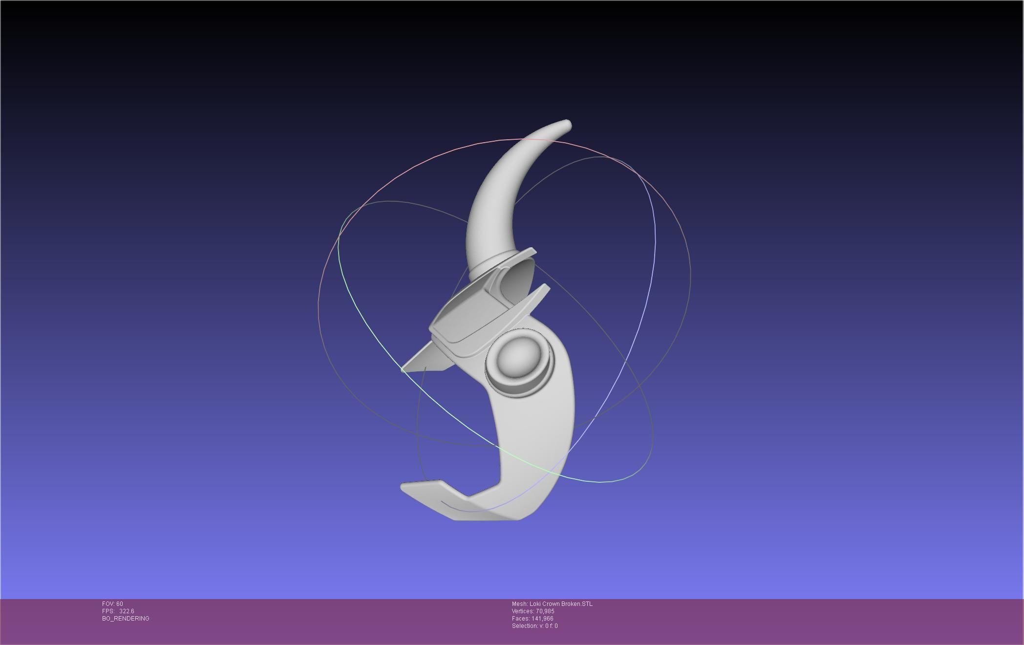 Marvel Loki Crown Broken Horn Version 3D print model_37