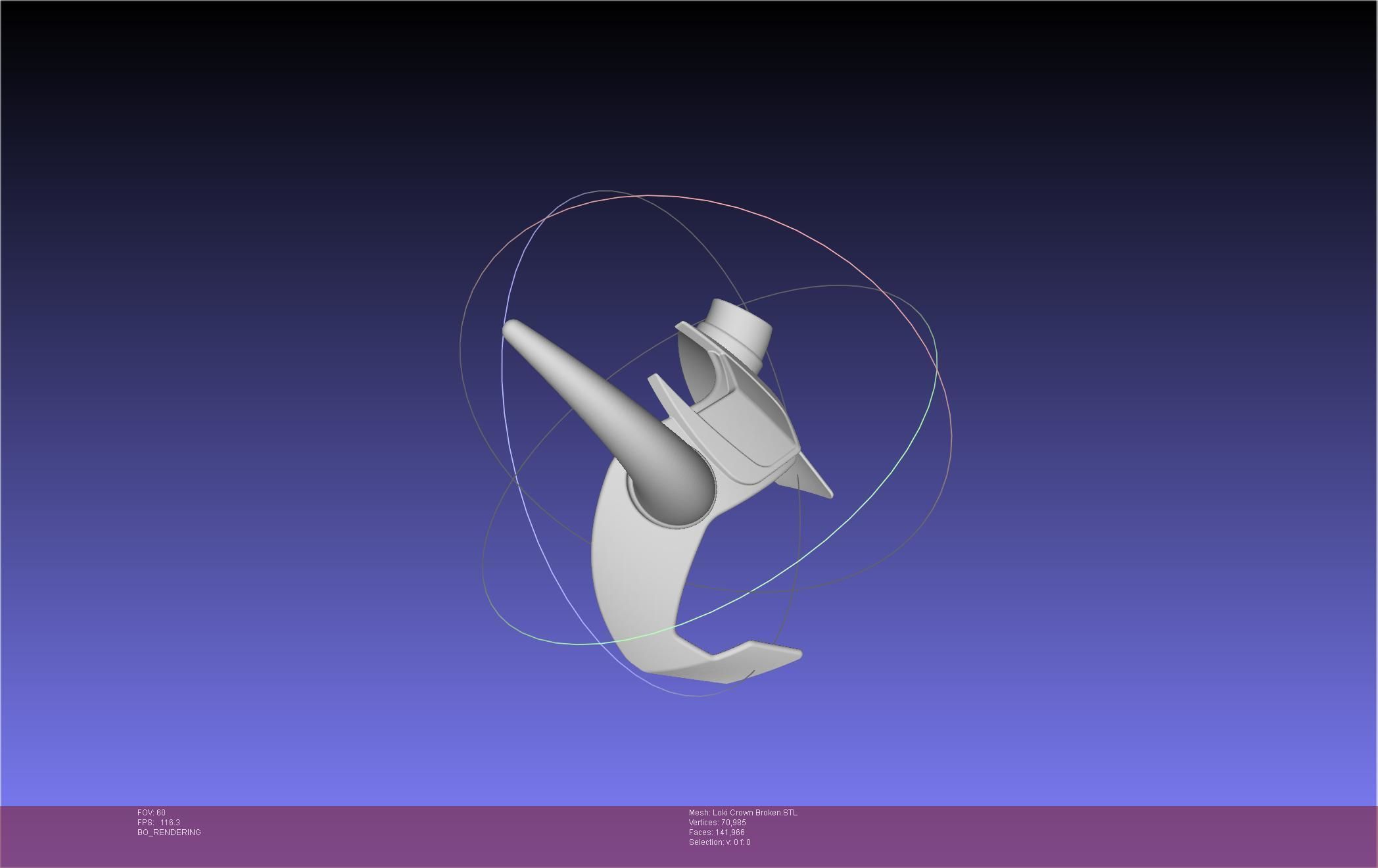 Marvel Loki Crown Broken Horn Version 3D print model_41