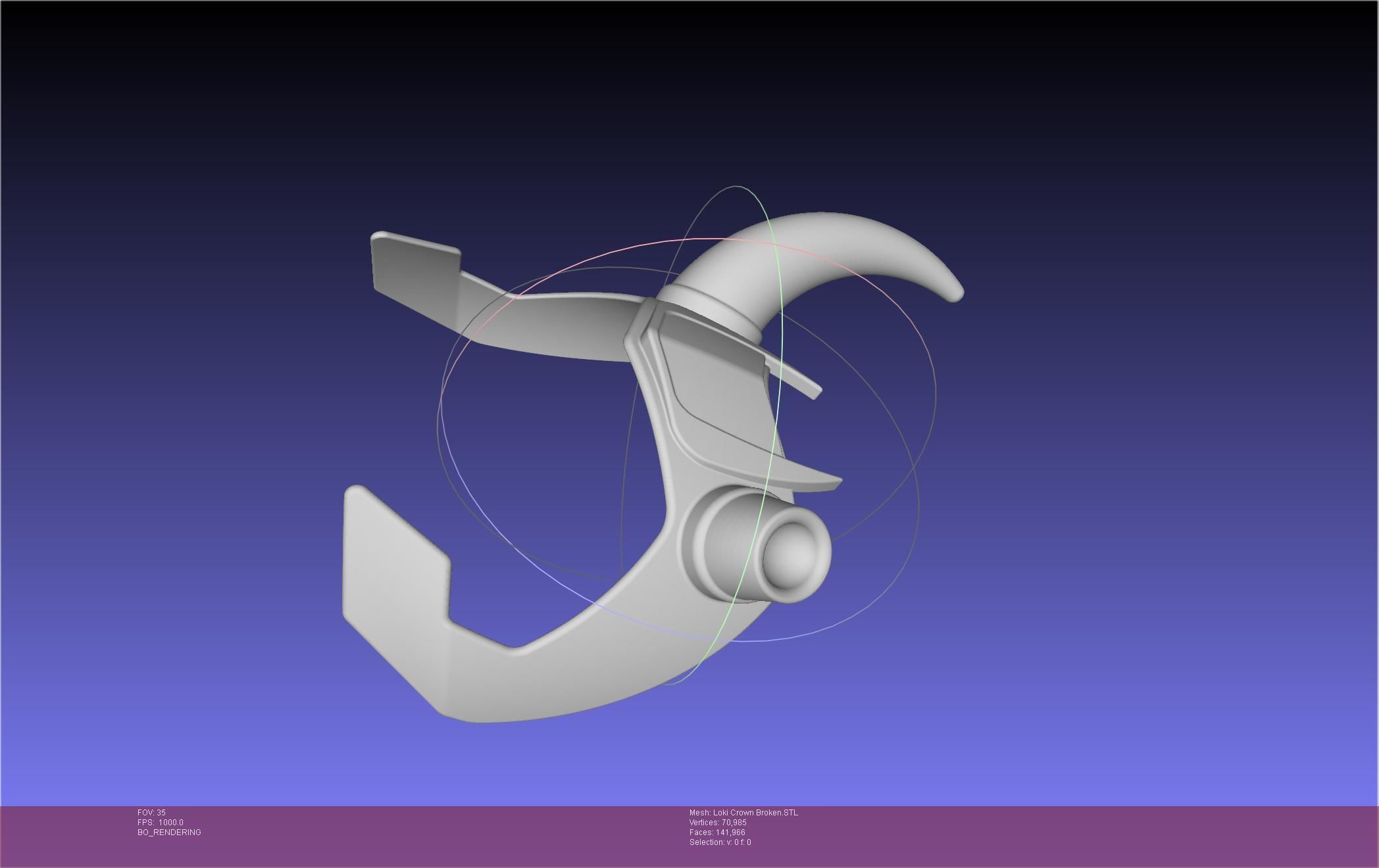 Marvel Loki Crown Broken Horn Version 3D print model_86