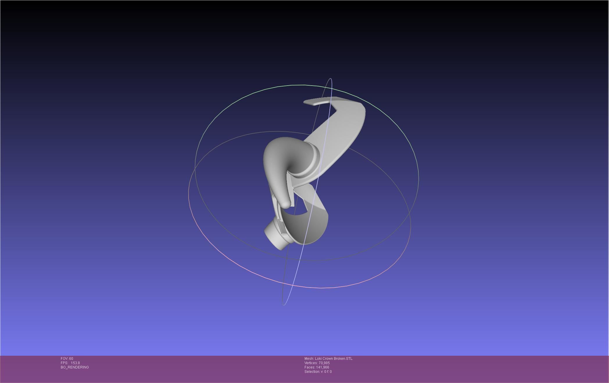 Marvel Loki Crown Broken Horn Version 3D print model_30