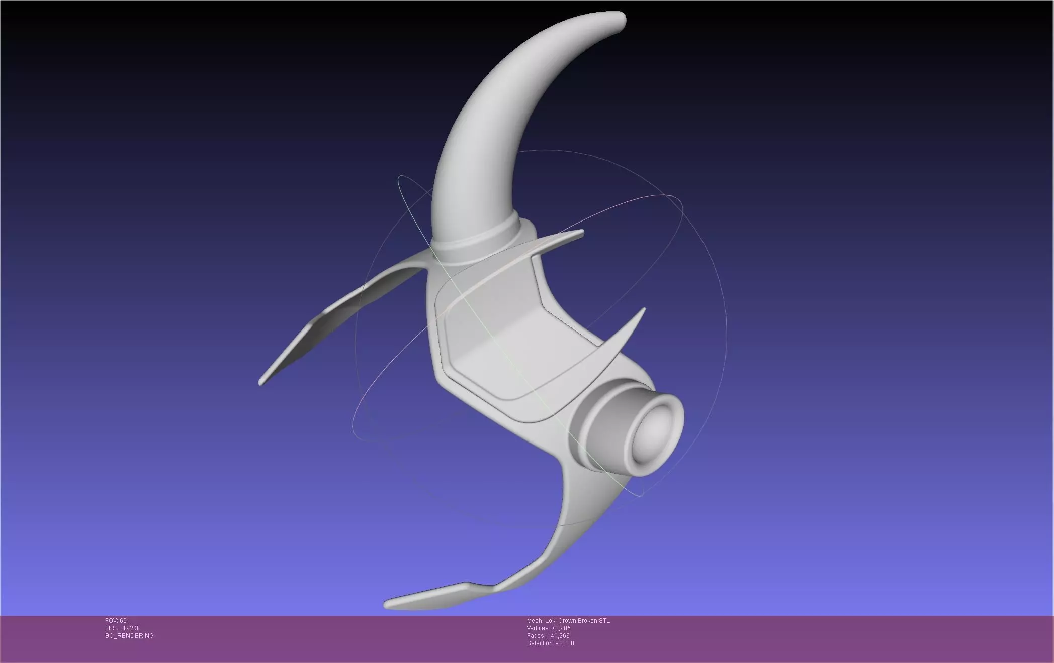 Marvel Loki Crown Broken Horn Version 3D print model_0