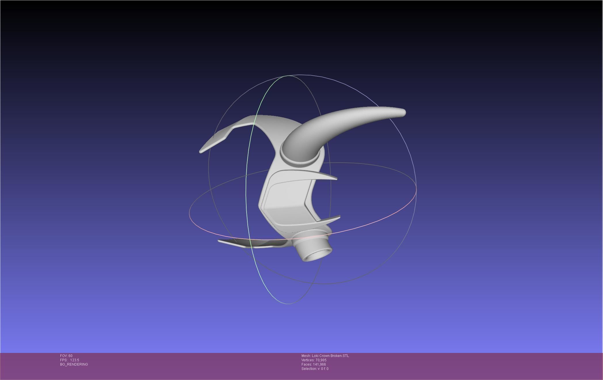 Marvel Loki Crown Broken Horn Version 3D print model_34