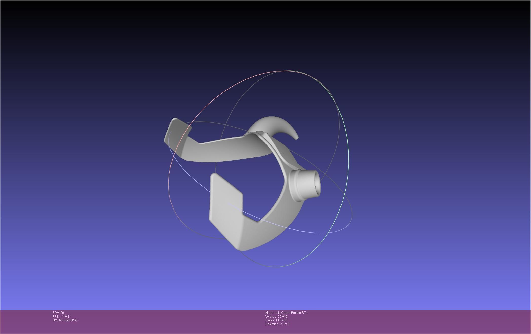 Marvel Loki Crown Broken Horn Version 3D print model_11