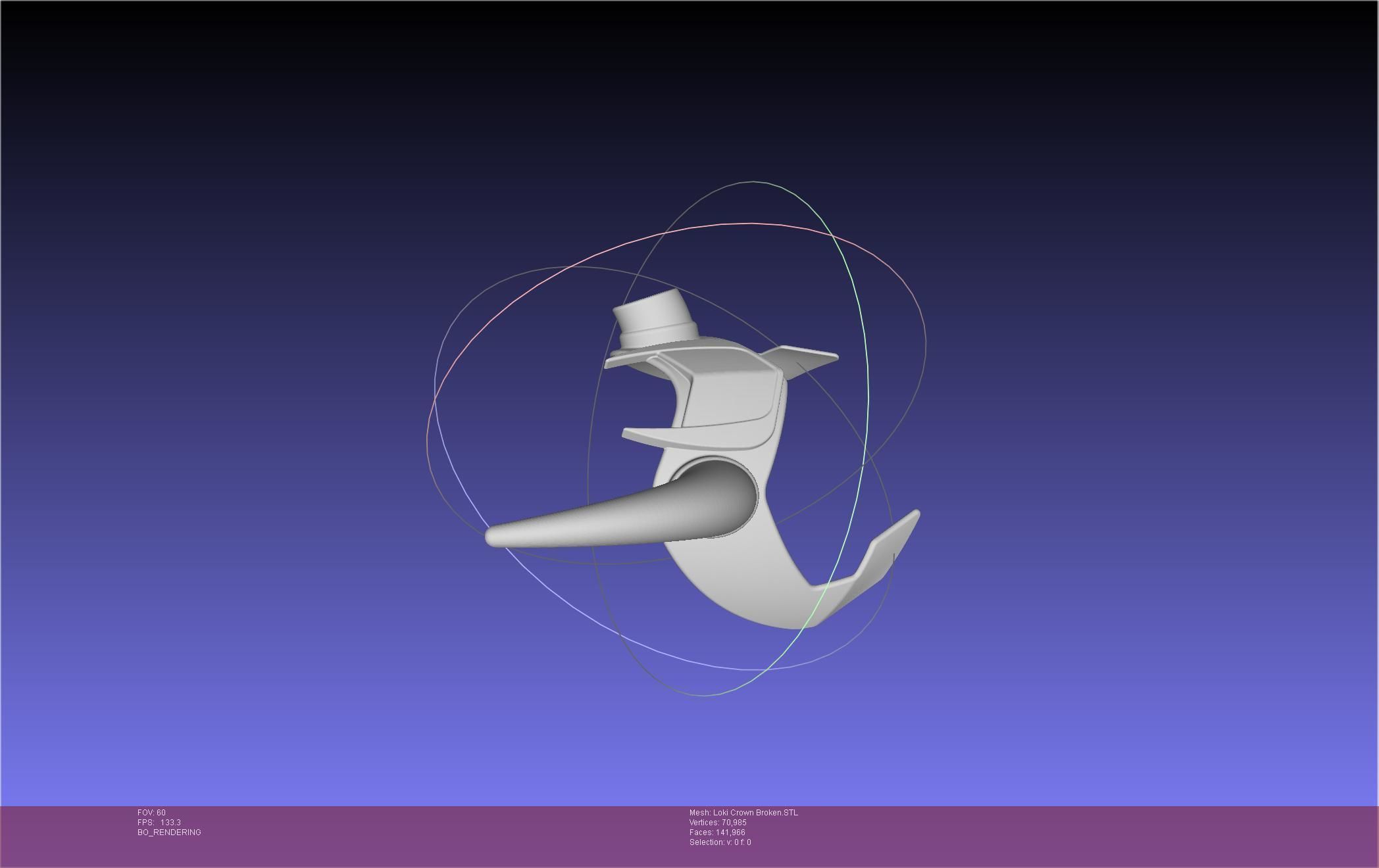 Marvel Loki Crown Broken Horn Version 3D print model_8