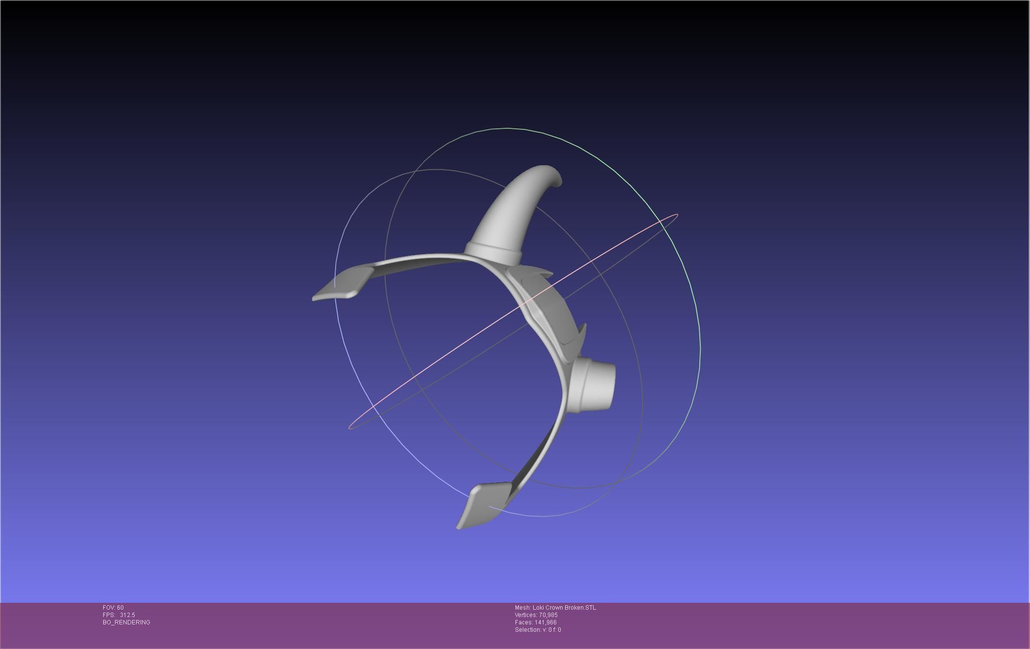 Marvel Loki Crown Broken Horn Version 3D print model_23